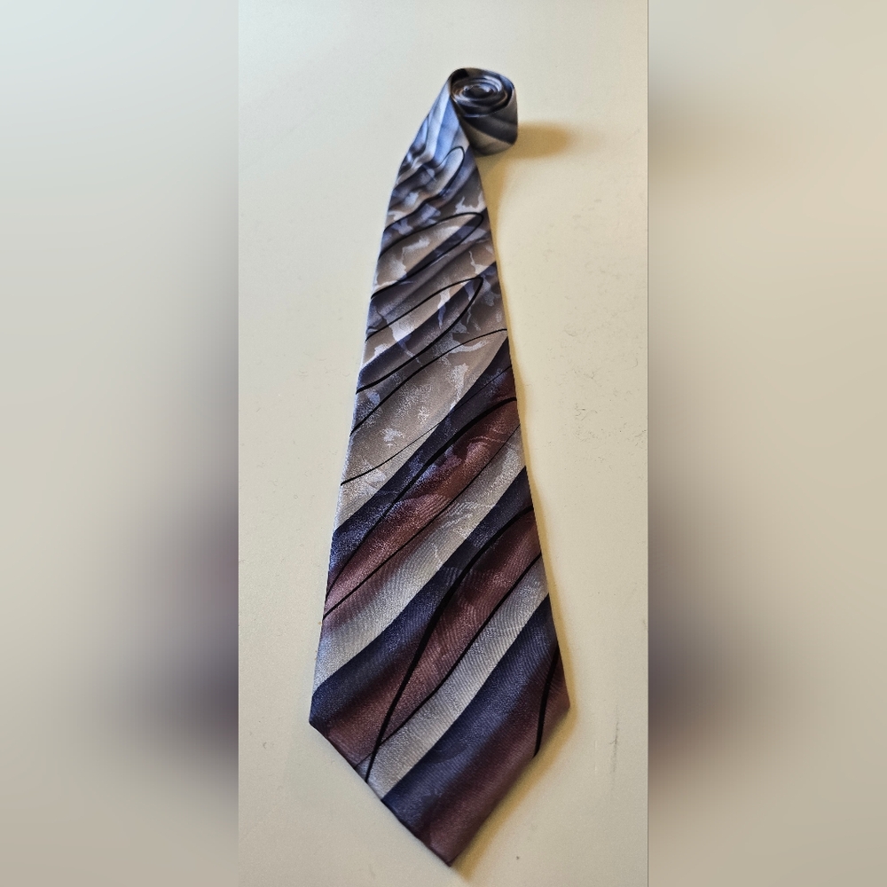 J Garcia 100% Silk Tie Blue Mauve Grey Balck Nude Collection 37